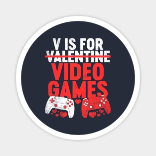 V Is For Video Games Funny Valentine's Day Magnet